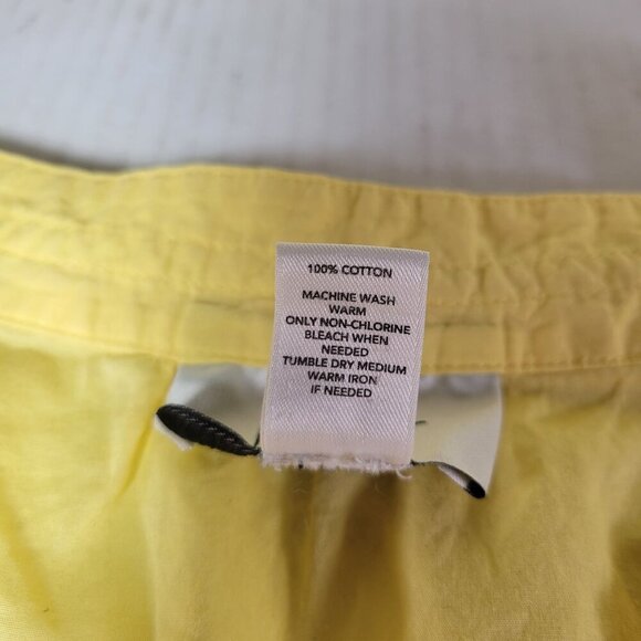 Ann Taylor Loft Yellow Sleeveless Ruffle Neck Cotton Top Womens M - Picture 4 of 7